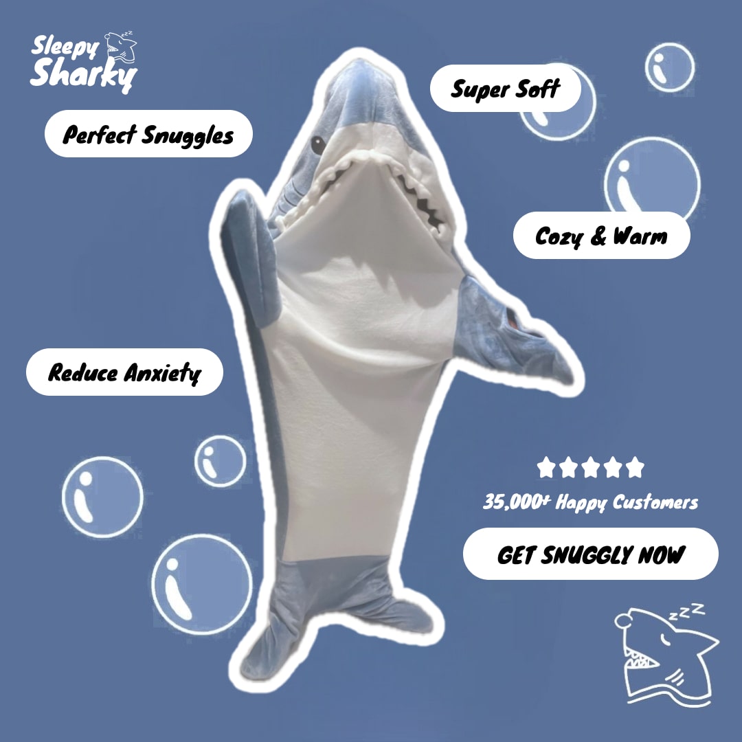 Original Sleepy Sharky™ Comfy Oversized Blankie Shark Blanket