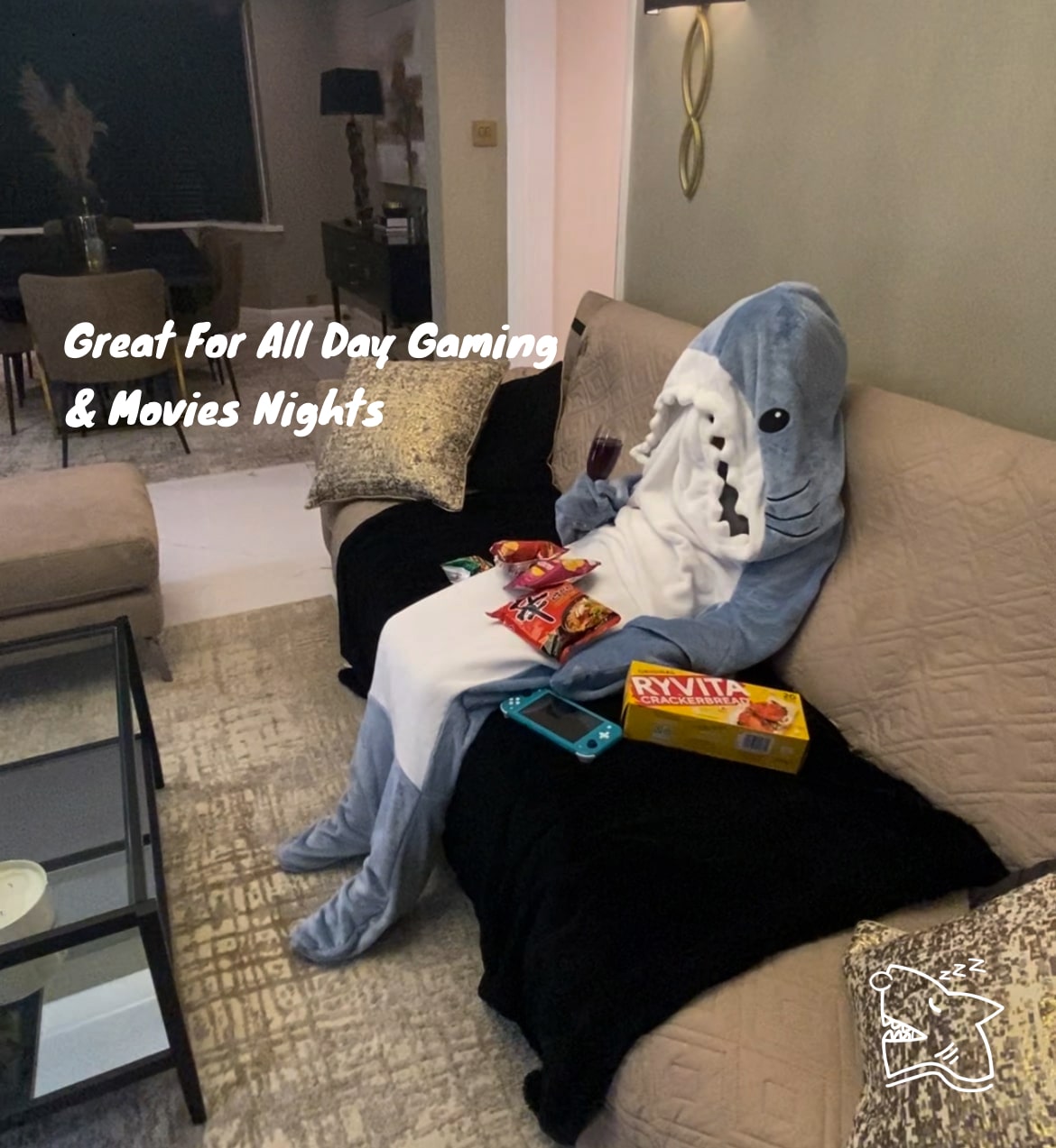 CIAL Original Sleepy Sharky Original Shark Blanket Original & Authentic Shark Blankie Cozy & Comfy