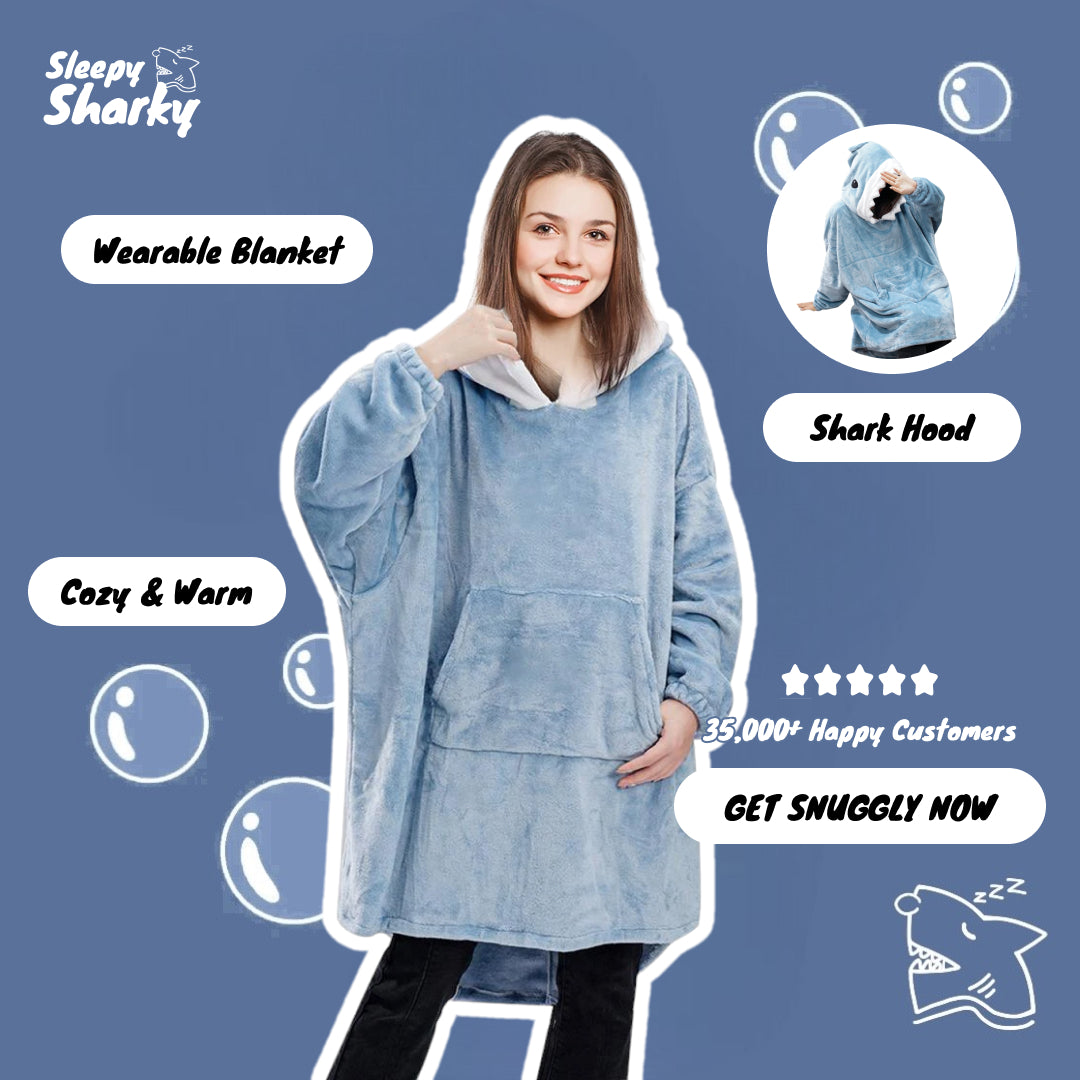 Original Sleepy Sharky™ Super Soft Wearable Shark Blanket Hoodie