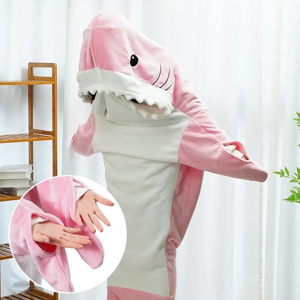 Sleepy Sharky Pink Shark Blanket Super Comfy & Soft Original and Authentic Sharkie Blankie Cozy Shark Blanket